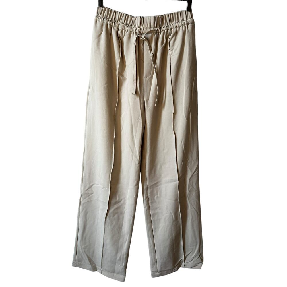 Treasure & Bond Nordstrom New Women's Pull On Wide Leg Pants Cream Small Neutral